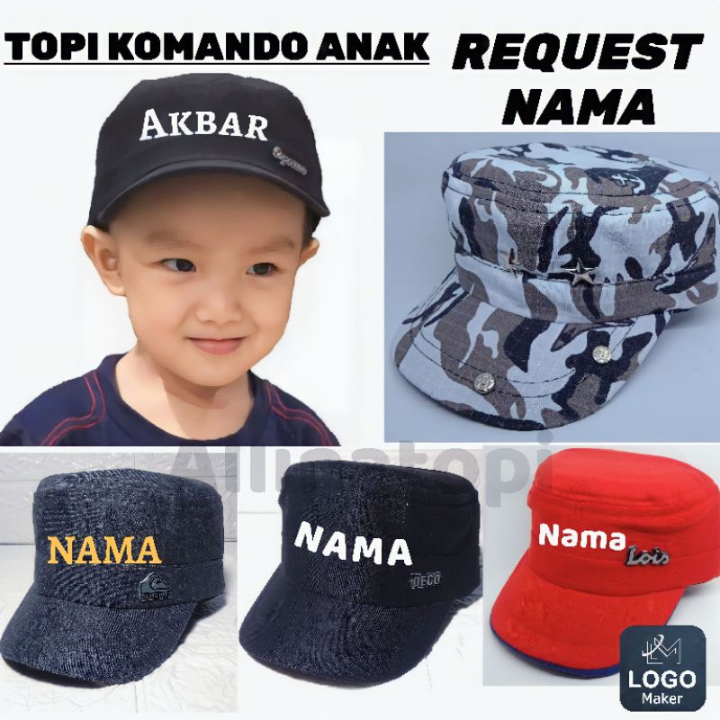 Topi Komando Anak Free Bordir Nama Topi Loreng