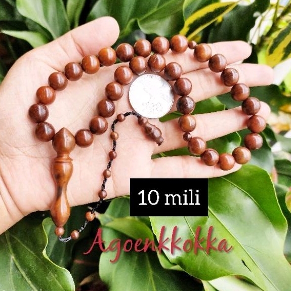 Tasbih 33 bulat polos 10 mili coklat kokka kaukah
