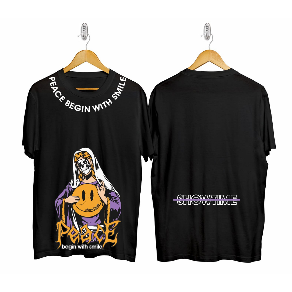 Kaos murah Kaos distro murah baju  distro pria t-shirt murah combed30s SO BUNDA PEACE HITAM