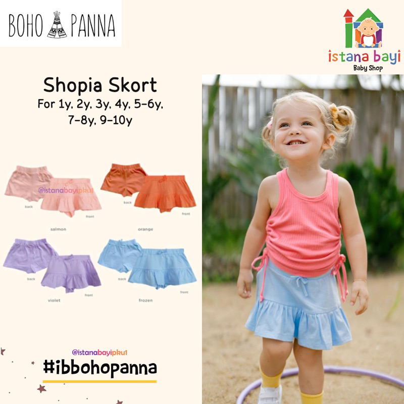 BOHOPANNA SOPHIA SKORT - ROK CELANA ANAK BOHOPANA - ROK ANAK MURAH 1-10 TAHUN