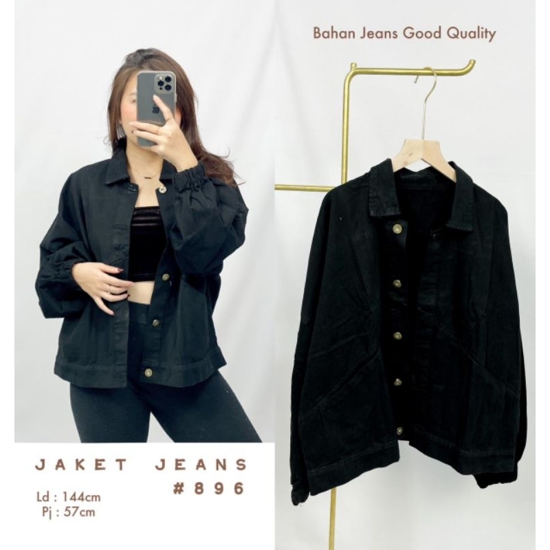 MDLV ~ Jaket Jeans Wanita #896 Black Good Quality