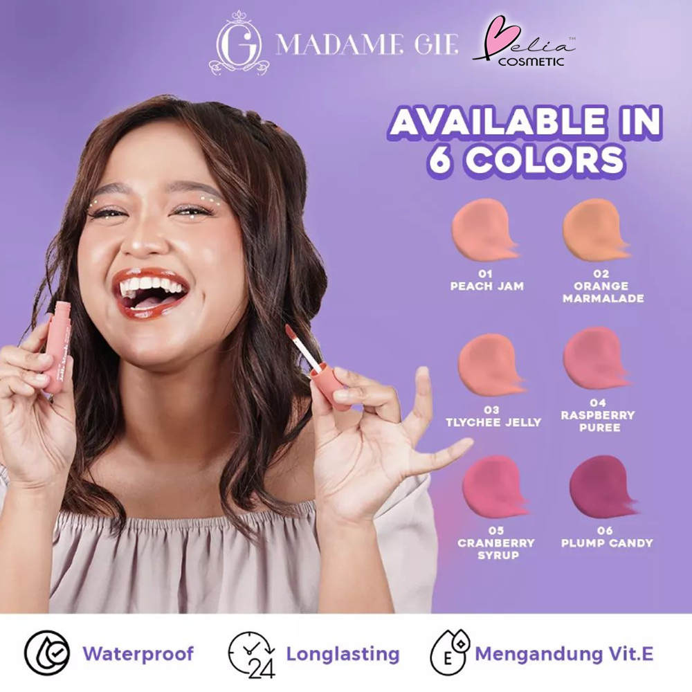 ❤ BELIA ❤ Madame Gie Madame Jelly Much - Gel Lip Tint Jelly with Vitamin E | Plumpy Lips | Glossy | BPOM