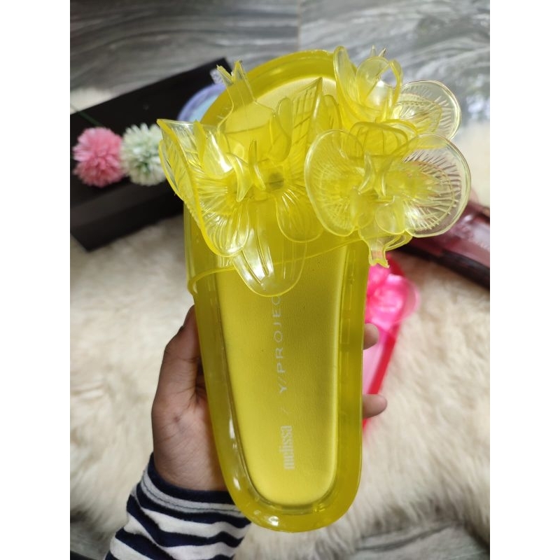 1:1 Ori Melissa Beach Slide Flower + Y/Project Sandal Wanita Terbaru