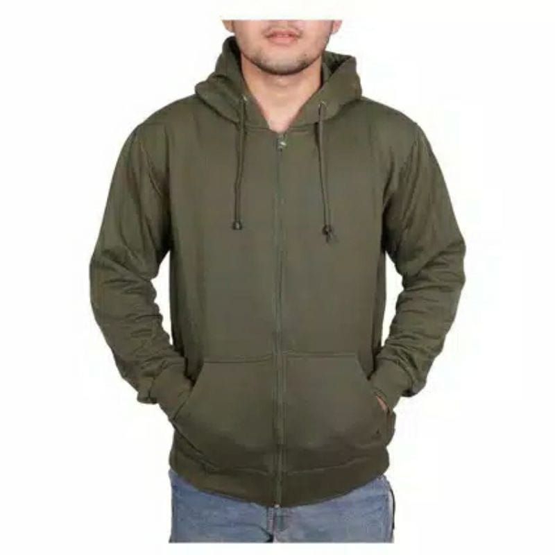 Hoodiee zipper polos pria wanita size M-L-XL-XXL-XXXL