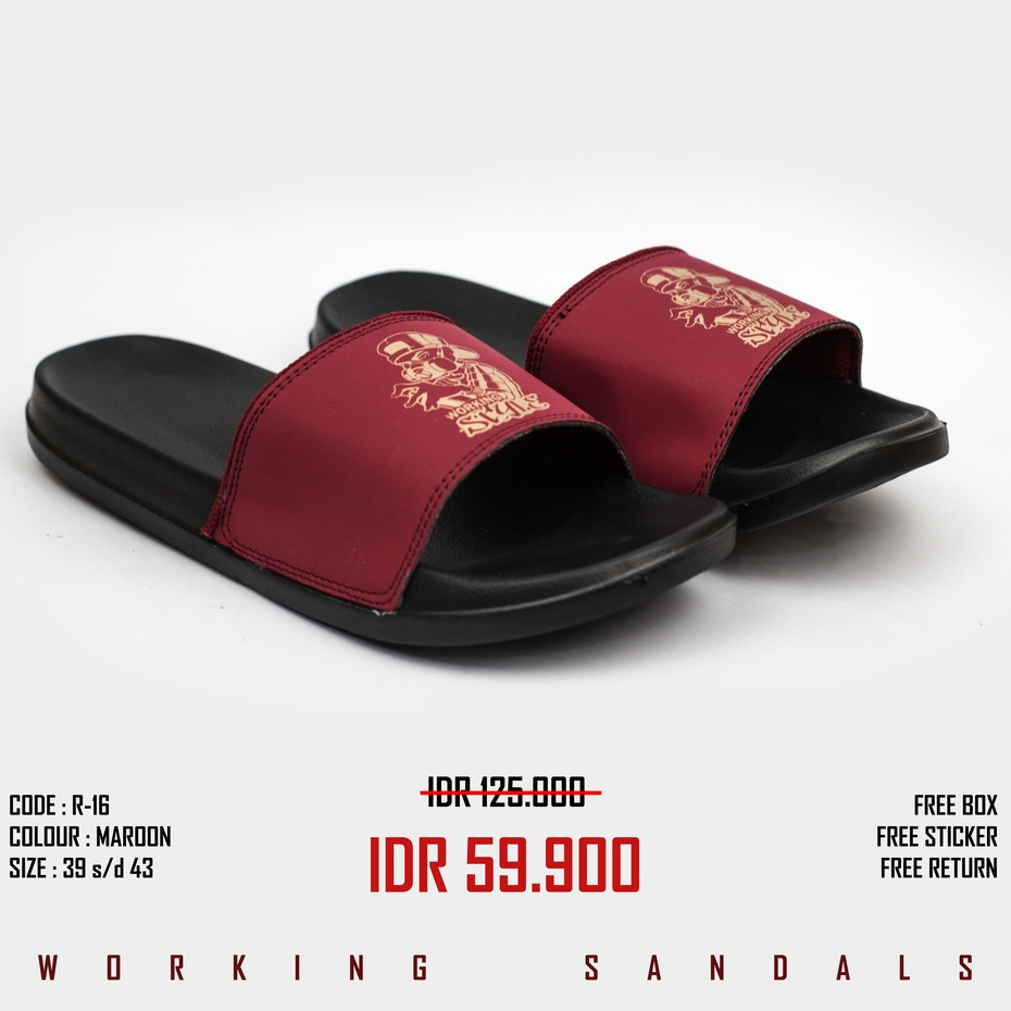 Sandal Slop Pria Working R-16 Ukuran 39 Sampai 43 Slip On Original