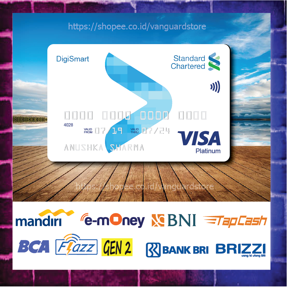 KARTU E MONEY E TOLL KARTU STANDART VISA PLATINUM DEBIT CREDIT EMONEY MANDIRI FLAZZ BCA BNI TAPCASH BRIZZI BRI - 1 SISI