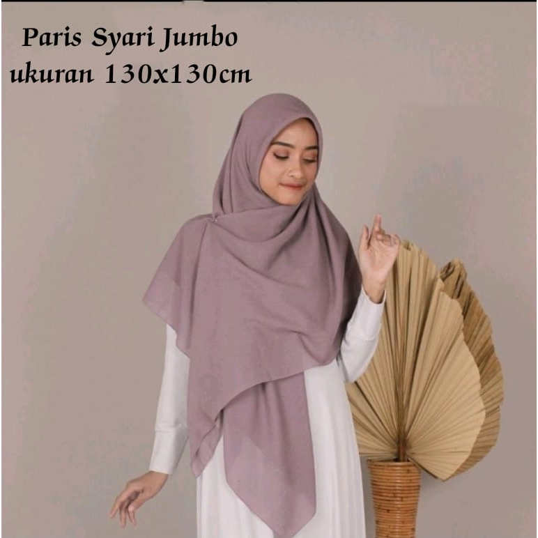 Hijab Segi Empat Paris Syari / Segi Empat Polos Jumbo / Jilbab Segi Empat Paris Neci