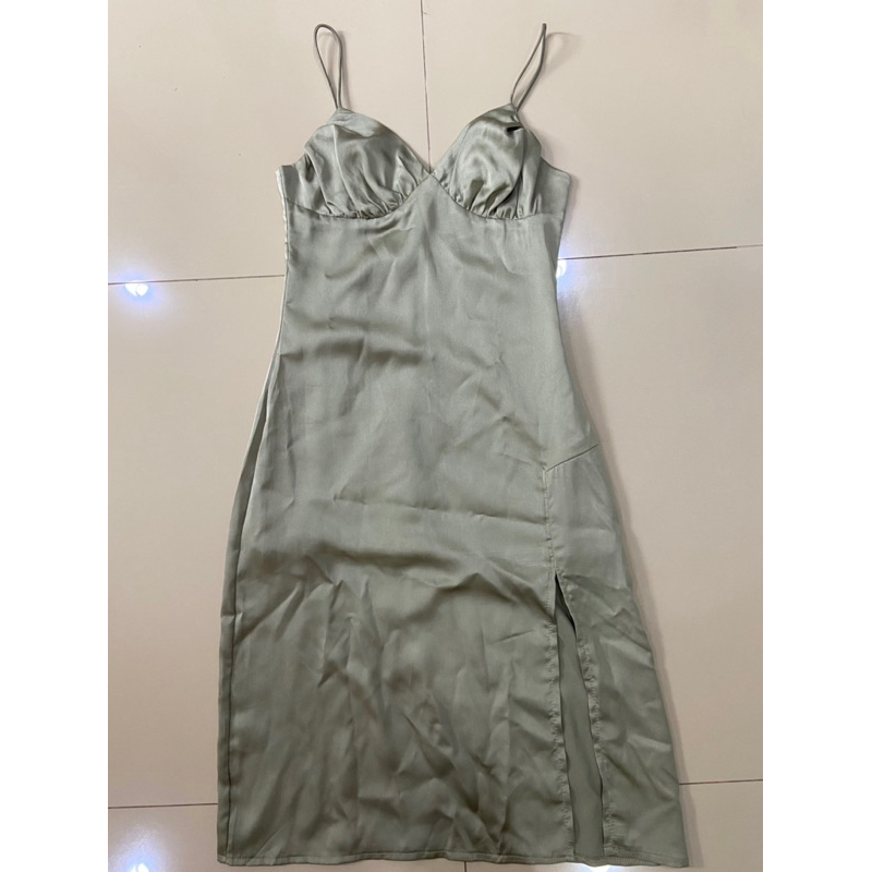 Dress Satin Premium SAGE GREEN/VALENTINE DRESS