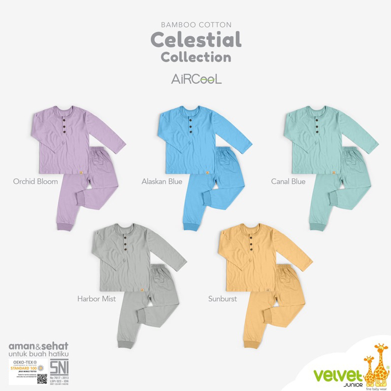 VELVET JUNIOR Celestial Collections Stelan Piyama Panjang L-XL-2-3-4-5