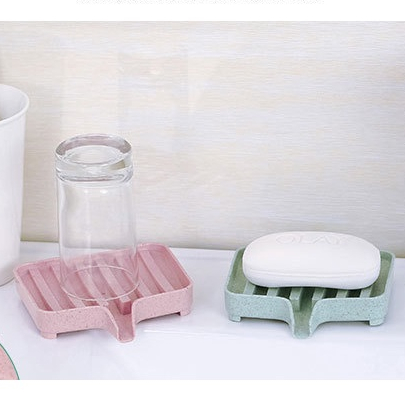 Wadah Rak Sabun Kamar Mandi Wastafel Portable 2 Lapis model carrot wortel dengan pentup Container Soap Drain Box - Gray Pink White Air mengalir drain biru hijau