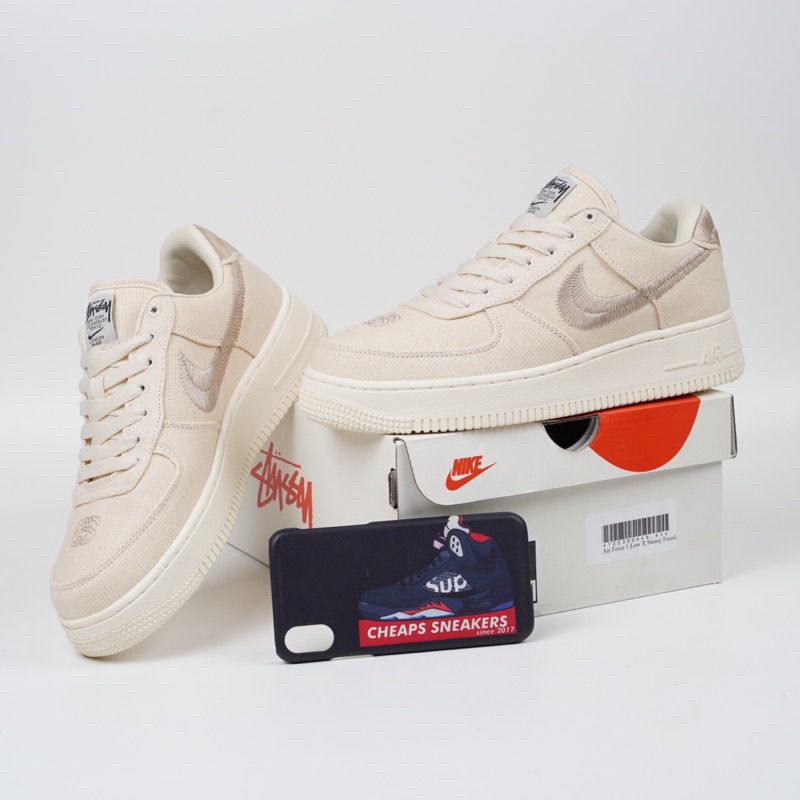 Sepatu Nike Air Force 1 Low x Stussy Fossil
