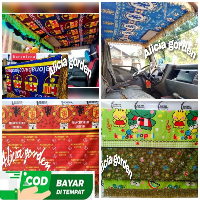 Kain atap gorden Mobil truck Pickup fuso Gorden Mobil Universal hino Murah Cantik gorden kabin mobil