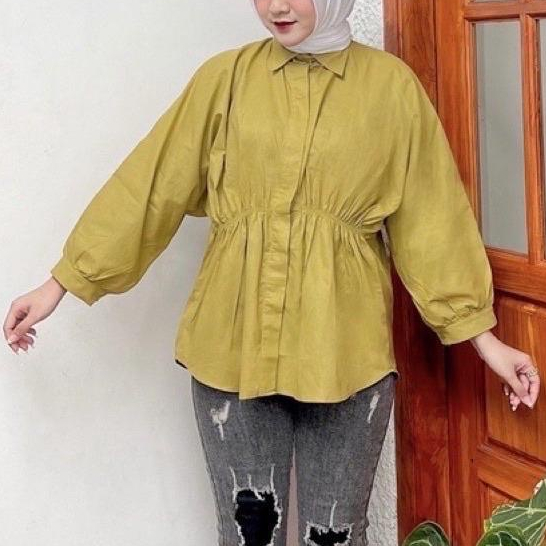 grosir_solo || ALYA SHIRT / LAURA TOP BLOUSE KERUT DEPAN / ATASAN CRINKLE BLOUSE KEMEJA KERUT