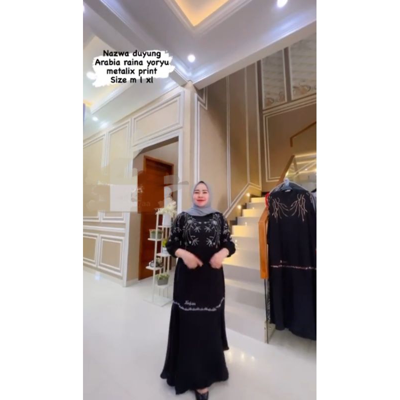 Gamis Nazwa Duyung Hitam Motif