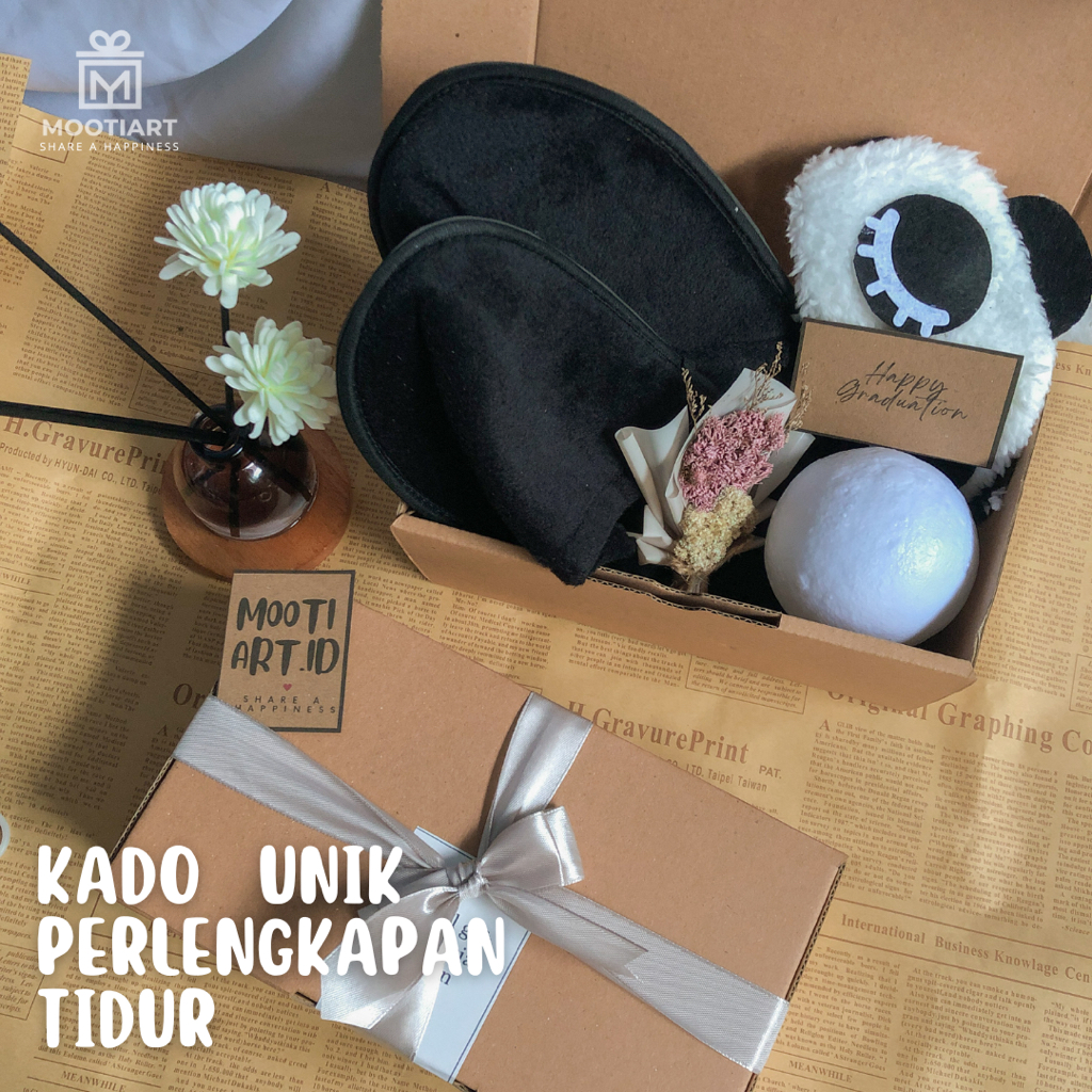 

[MOOTIART.ID] HAMPERS TIDUR NYENYAK - hampers kado hadiah hampers kado wisuda hadiah ulang tahun cewek set sendal kamar tidur dan penutup mata