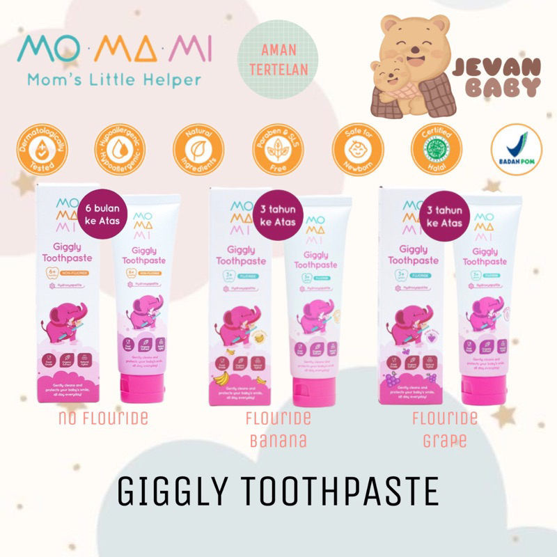 Momami Giggly Toothpaste 50gr / Odol Bayi &amp; Anak