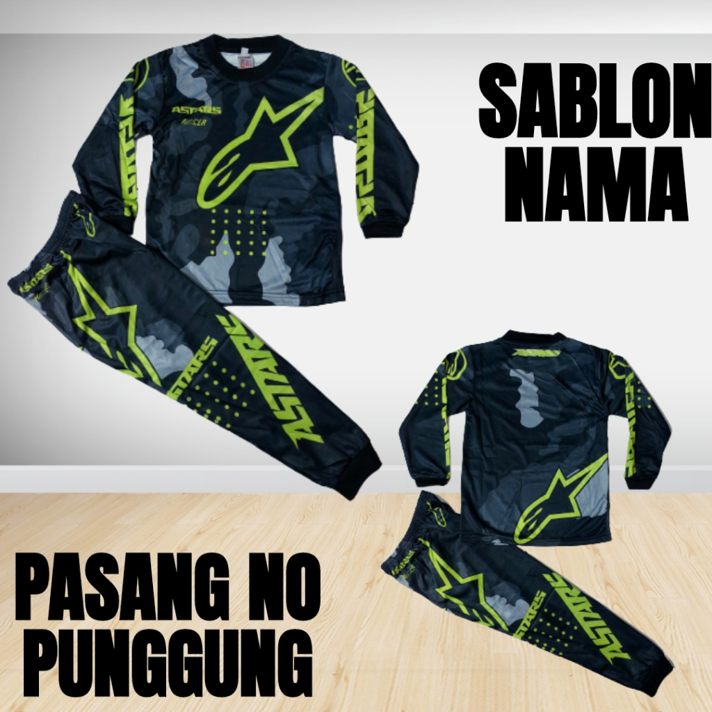 Jersey baju sepeda Setelan baju cross baju balap motor baju sepeda anak laki lki size 2-10 thn