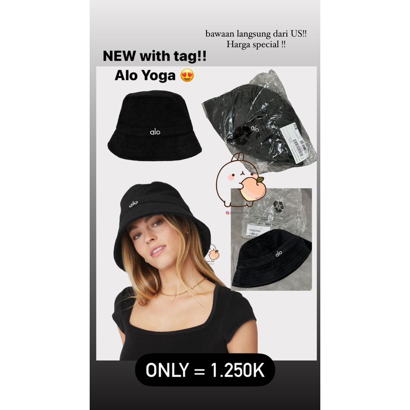 Alo Yoga Terry Beachside Bucket Hat/topi bucket/original US
