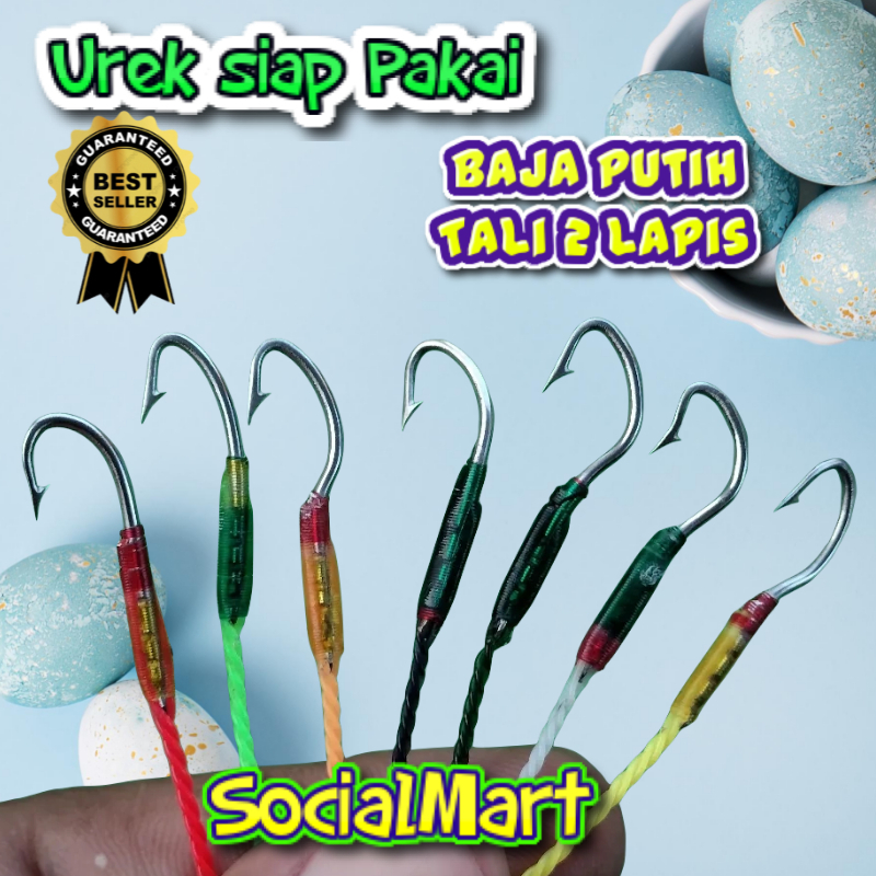Pancing Belut Sawah Kail Urek Belut bahan baja putih tali senar niylon damyl mambo pelangi 2 lapis 1
