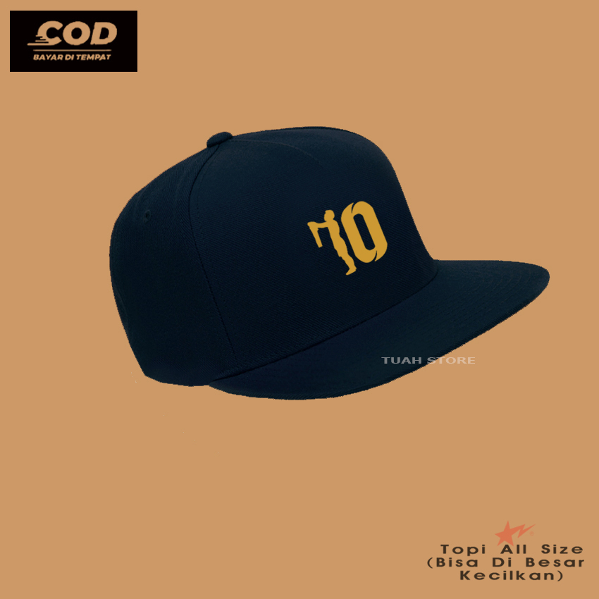 Topi Snapback Distro Logo L10 MESSI GOLD