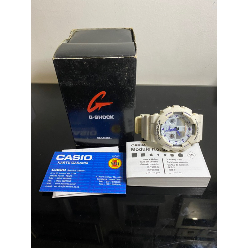 Casio Gshock GA100 white second