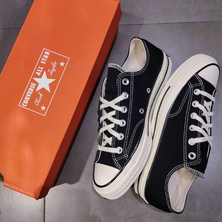 Promo Sepatu converse 70s low egret black white BNIB - sneakers converse 70s premium