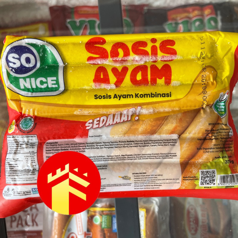 

SO NICE SOSIS AYAM 375 GR 15 PCS