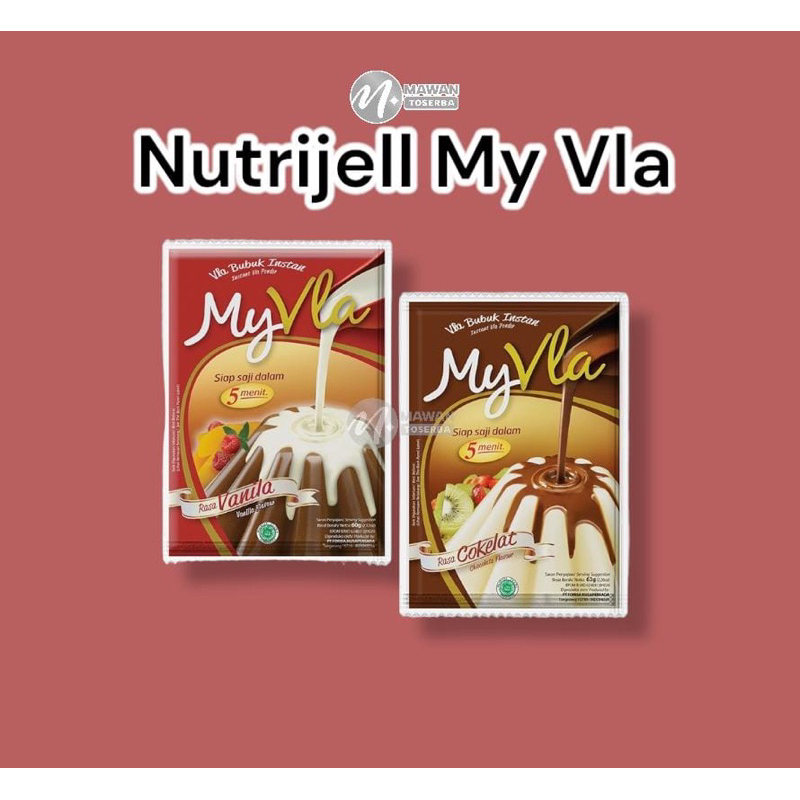 

Nutrijell My Fla My Vla 60 Gram / Nutrijell Bubuk instan rasa vanilla dan coklat