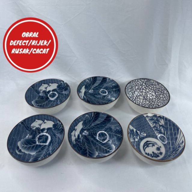 [OBRAL RIJEK] Mangkuk Keramik Bowl Japanese Style 6 PCS - TY-751