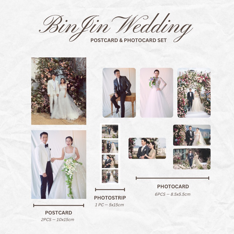 [READY STOCK] BinJin Hyun Bin Son Ye Jin Wedding | Postcard Photocard SET