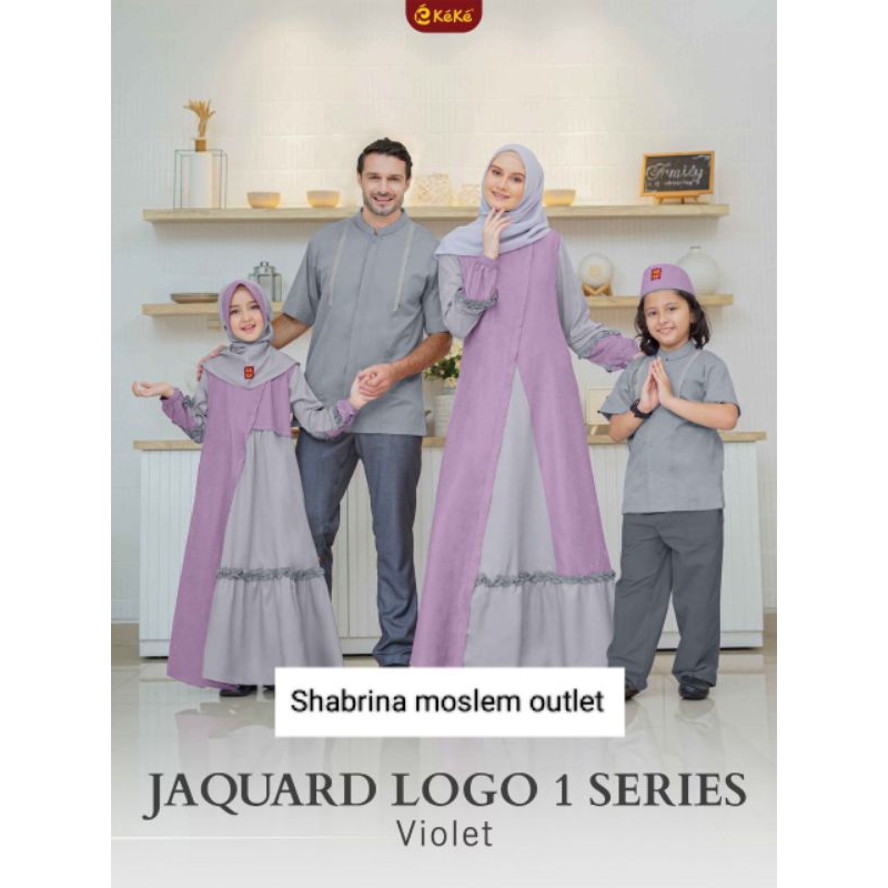 BIG SALE .  Cuci Gudang Promo Keke Sarimbit Jaquard Logo Series 1 Violet || Baju Lebaran Terbaru 202
