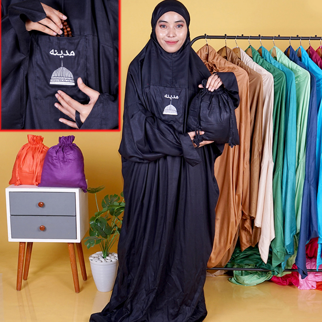 Mukena Terusan Madinah Mukena Terusan Bordir Madinah Mukena Hadramaut Jumbo Bordir Madinah ZMT09 Bahan Rayon Premium Super Halus Cocok Untuk Kado