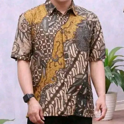 kemeja batik motif kradenan coklat size M L XL XXL