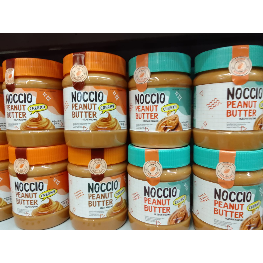 

Noccio Peanut Butter Chunky 340 gr | Selai kacang Chunky and Creamy