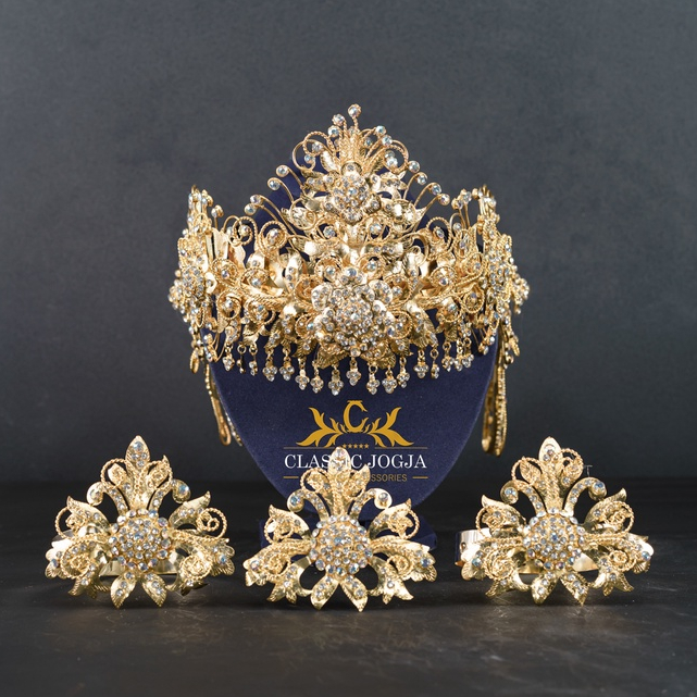 Siger Sunda  Daun Lengkung Ulir/mentul/Kembanggoyang/Rumbai/Juntai/set manten/siger sunda pengantin 