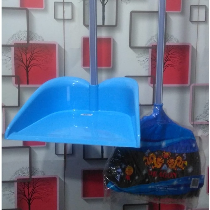 TERMURAH PAKET HEMAT SAPU DRAGON DAN SEROKAN SAMPAH DRAGON/ HARGA SATU SET SAPU IJUK DRAGON DAN SERO