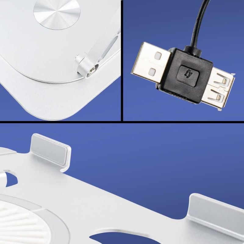 NUOXI Laptop Stand Aluminium Foldable Adjustable Non-Slip With Fan - NU102