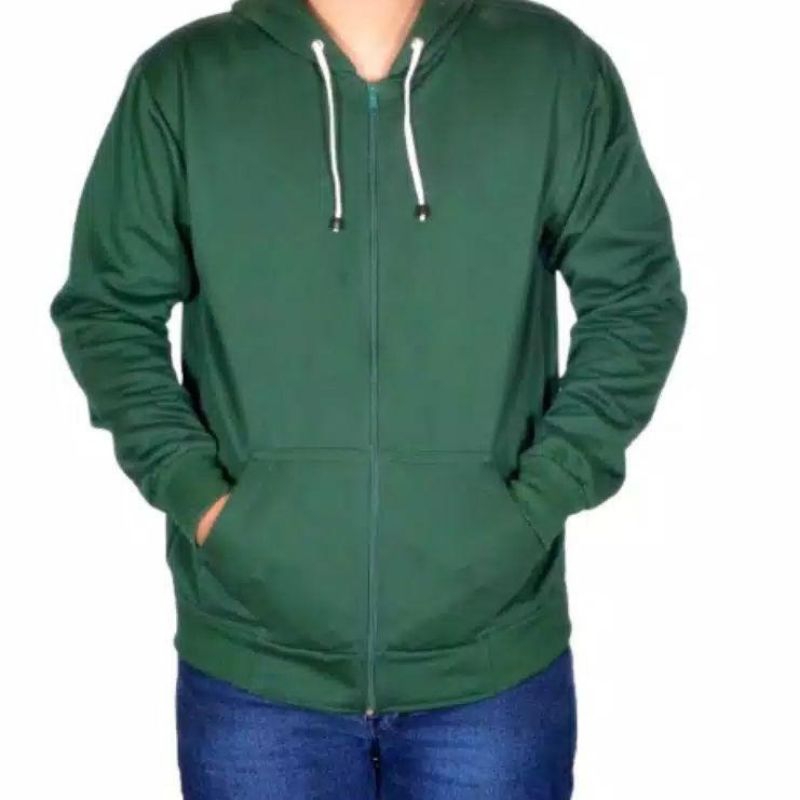 Hoodiee zipper polos pria wanita size M-L-XL-XXL-XXXL