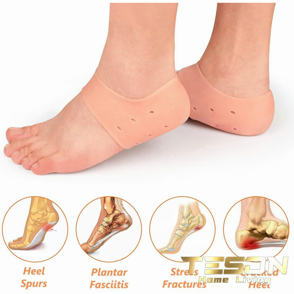 Kaos Kaki Pelindung Tumit Pecah Silikon Gel Insole / Heel Socks