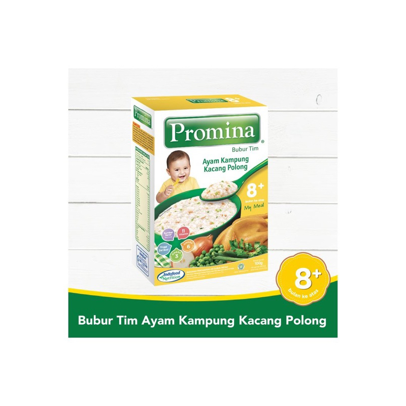 PROMINA BUBUR TIM 8+ 100gr/ PROMINA BUBUR TIM DAGING BROKOLI  100gr / PROMINA TIM ATI AYAM KAMPUNG 100gr / PROMINA AYAM KAMPUNG TOMAT WORTEL 100gr / PROMINA COKELAT AVOCADO 100gr