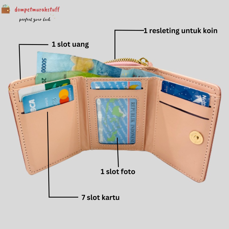 DOMPET LIPAT KECIL WANITA IMPORT KARTU SUSUN / DOMPET LIPAT BANYAK KARTU