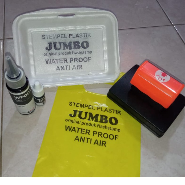 Stempel Flash Plastik Jumbo Tinta Anti  Air  Waterproof Untuk Bahan Plastik, Sterofoam, Kain SpunBon