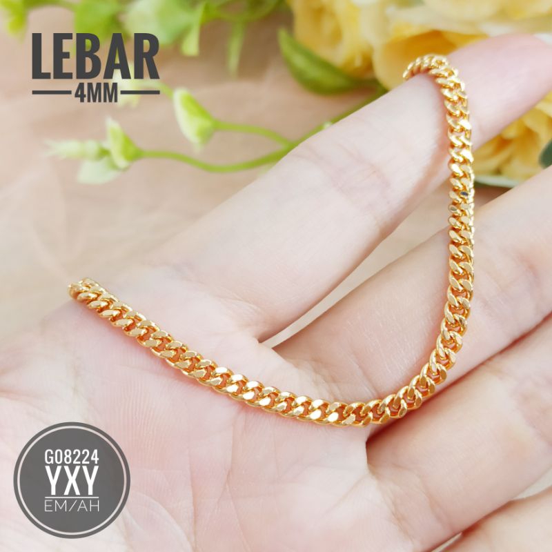 Gelang yaxiya rantai gold (Lebar 4mm) G08224