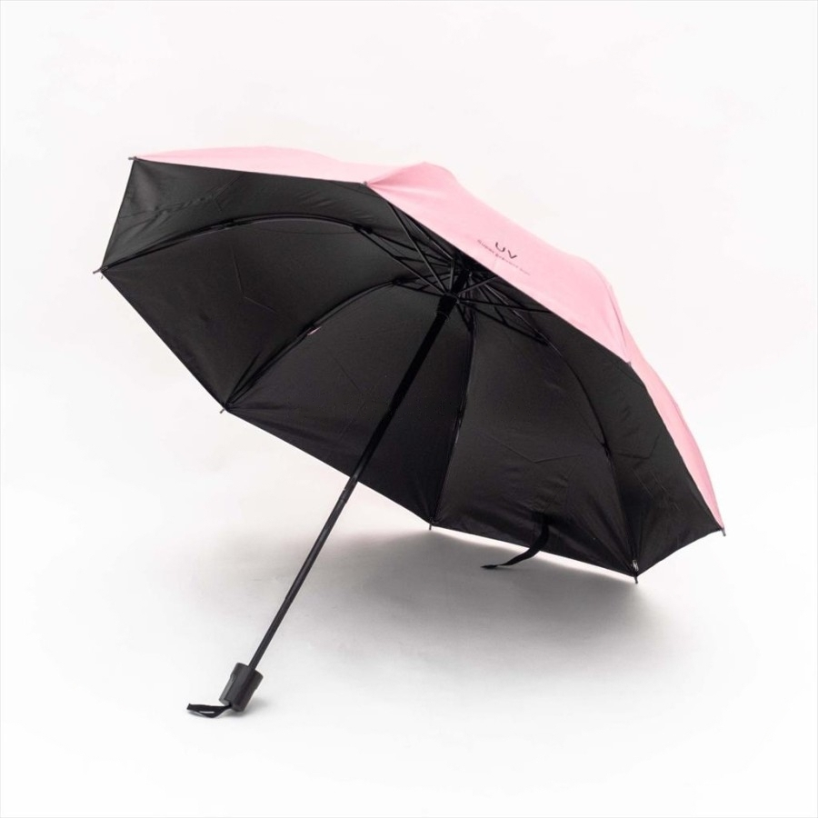 Payung lipat 3 Polos Logo UV / Lapis Hitam Anti UV / GRC - UVPLS