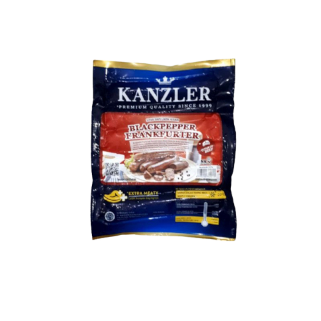 KANZLER BEEF BLACK PEPPER FRANKFUTHER 300GR