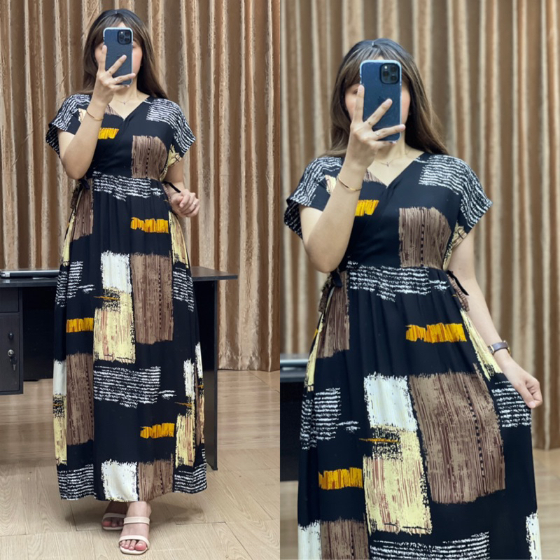 Daster VERA Long Dress Kimono Motif