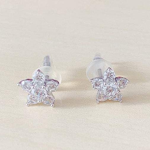 Anting Wanita Bintang Lima Zirconia Silver