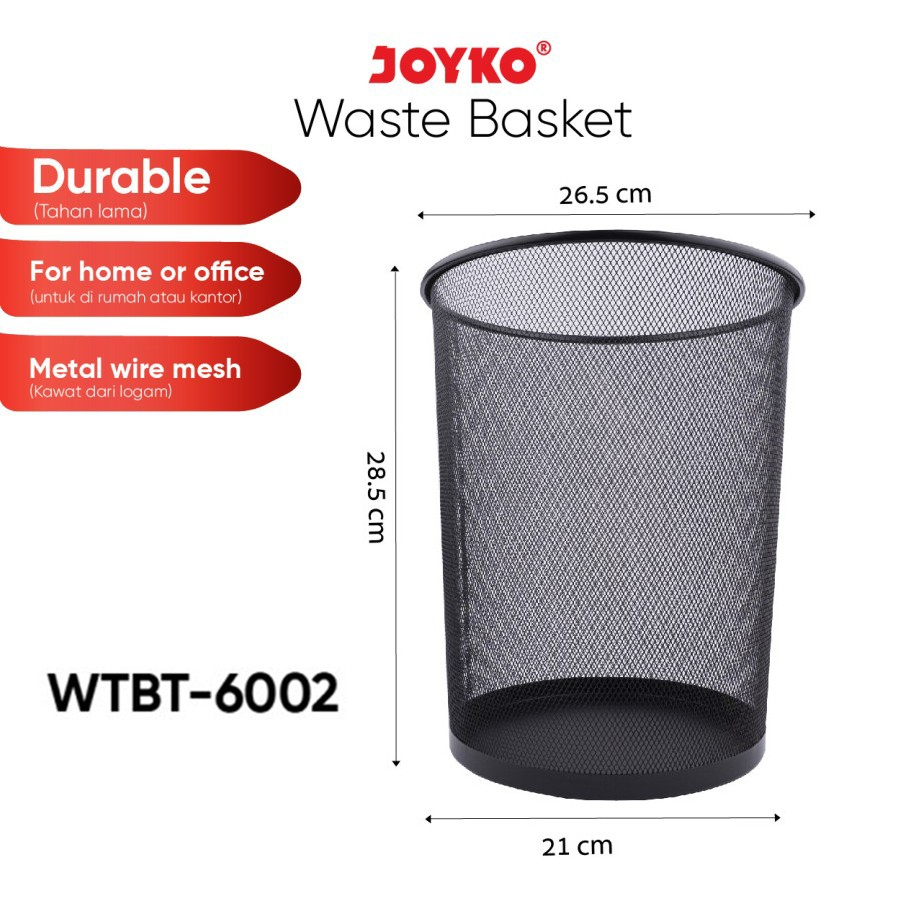 Keranjang Tempat Sampah Jaring Besi Bin Waste Basket Joyko WTBT-6002