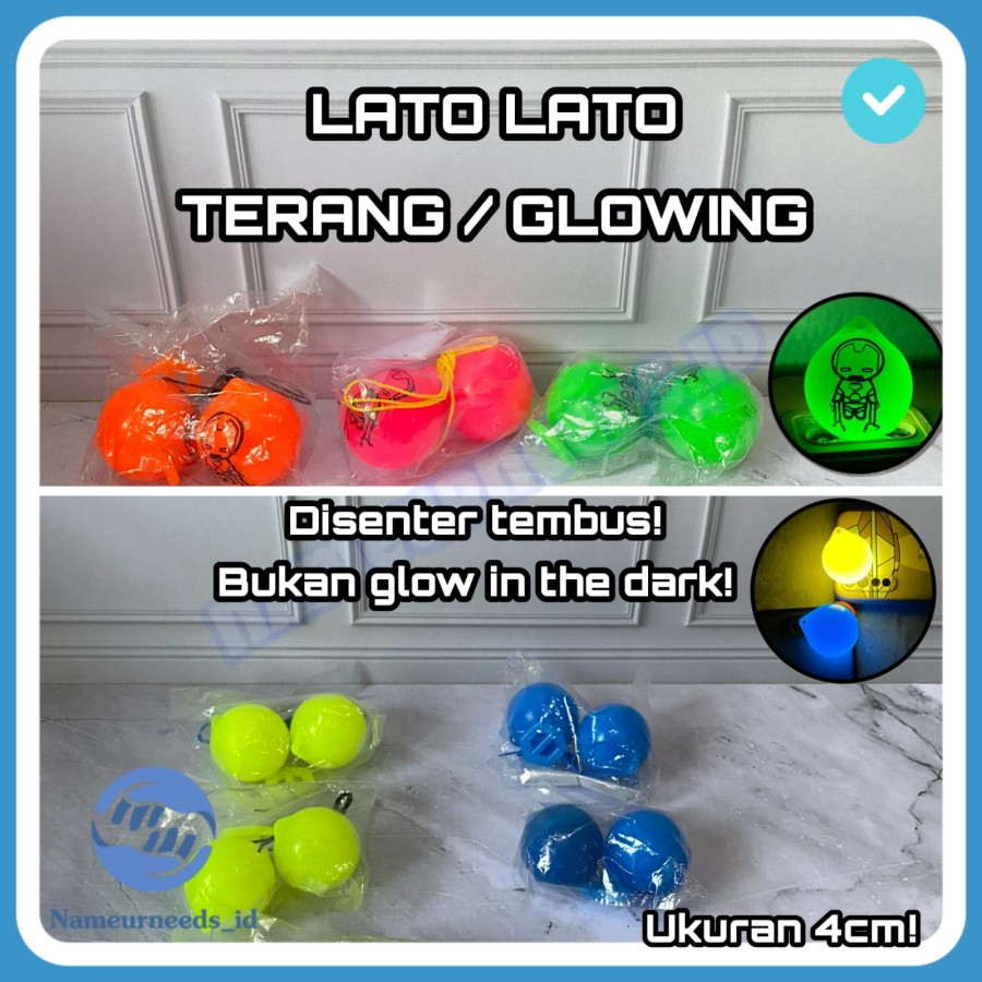 MAINAN ANAK LATO LATO GLOWING / TEK TEK JADUL GLOWING/ VIRAL - GLOWINGEMOJI