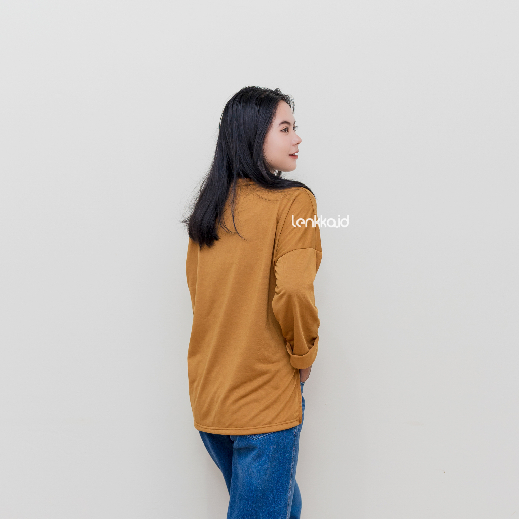 T-shirt Keiko Pocket Oversize Lengan Lipat Atasan Wanita Simple